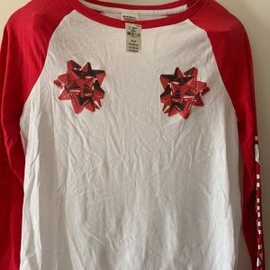 PINK Christmas long sleeve tee